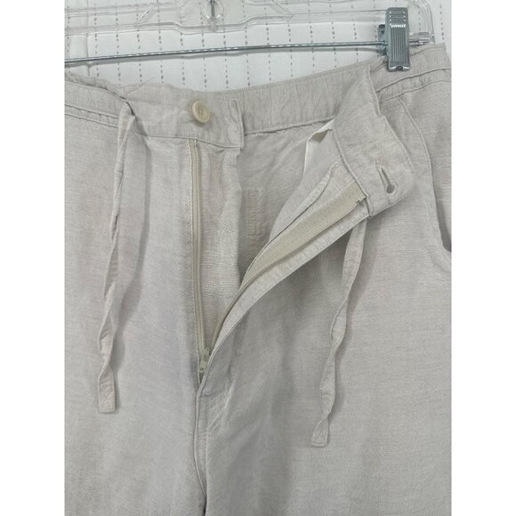 Cubavera Men Pants Sz M Ivory Linen/Rayon Drawstring Beachy Resort Cruise Casual - Picture 4 of 12
